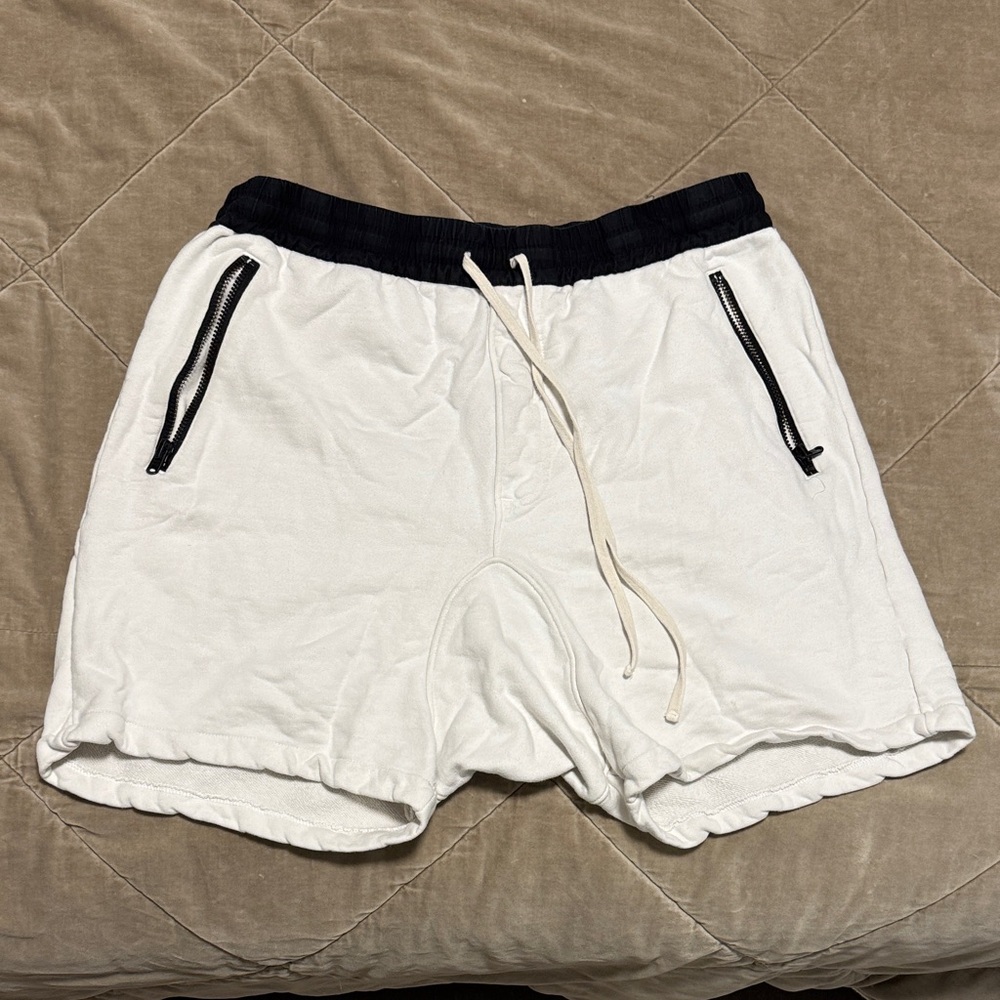 Fear of God White Athletic Shorts with Black Details